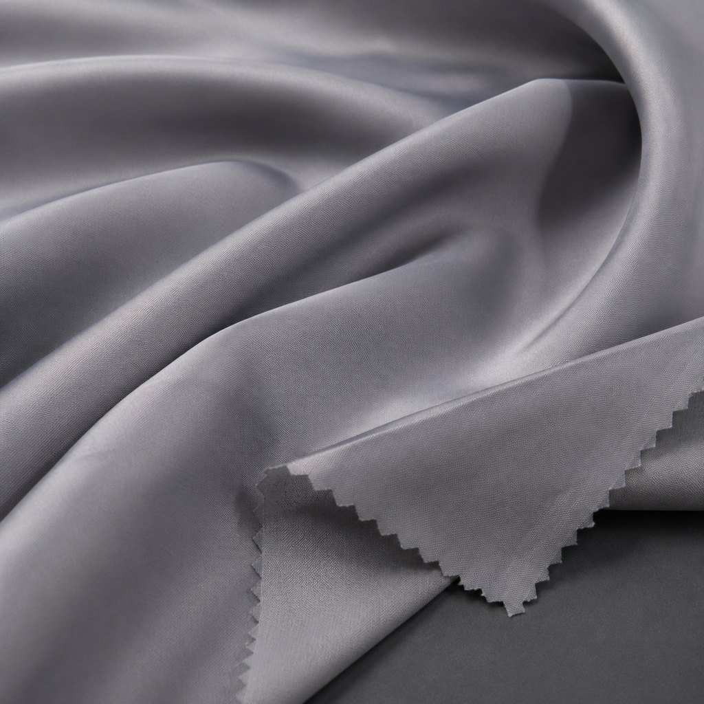 Close photograph of silver-gray fabric